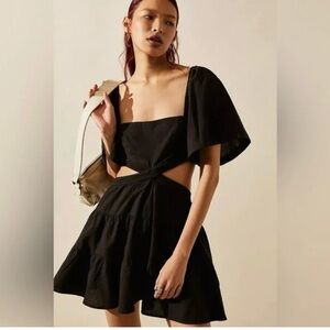 Free People Cross the Sunlight Linen Backless Crosswaist dress size small